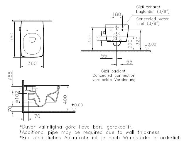 7672B003-7212 Биде Vitraglobal Metropole - Вид №1
