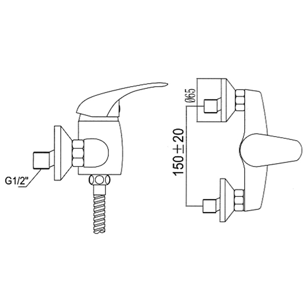 Смеситель душевой San Fonte 2124-Н12 2124-Н12 11162259 - Вид №1