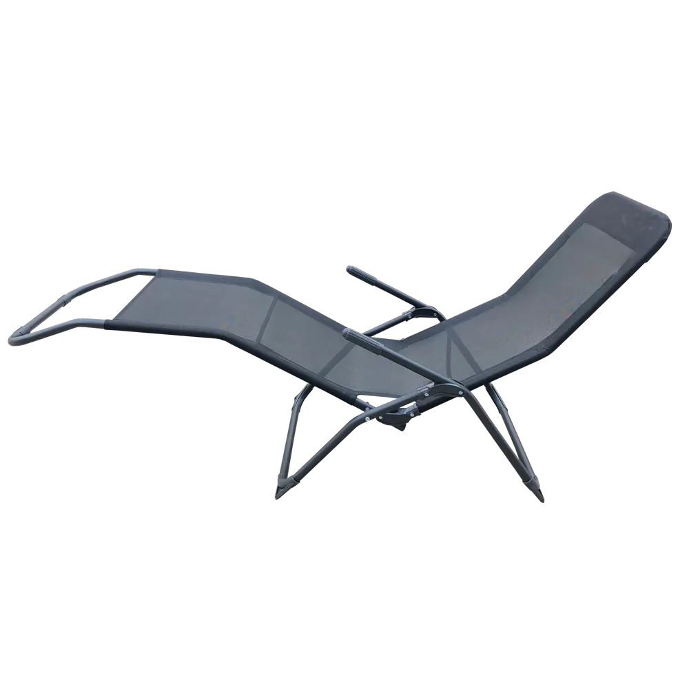 Шезлонг складной Naterial Fiesta 142x60x99 см сталь/ текстилен черный 82575553 STLM-2109425 Santreyd  - Вид №2