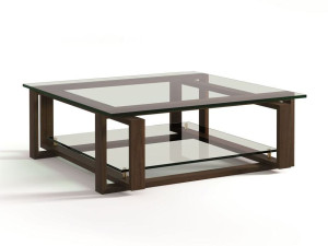 Квадратный стеклянный журнальный столик