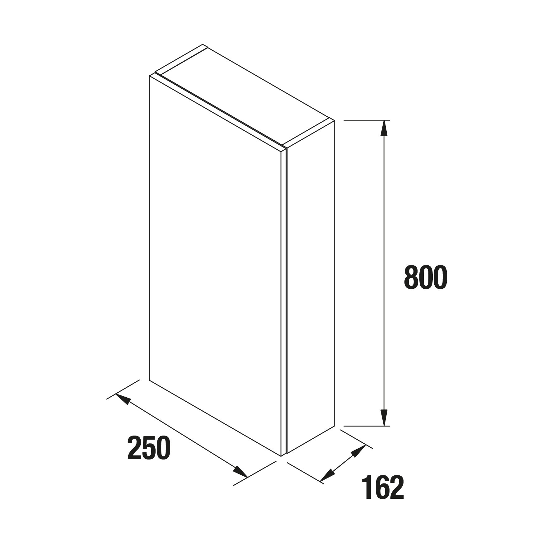 23218 SALGAR Модуль АЛЬЯНС 250 двусторонний 1 дверный АЛЬЗАЦИЯ 250 x 800 x 162 мм Эльзасия  - Вид №2