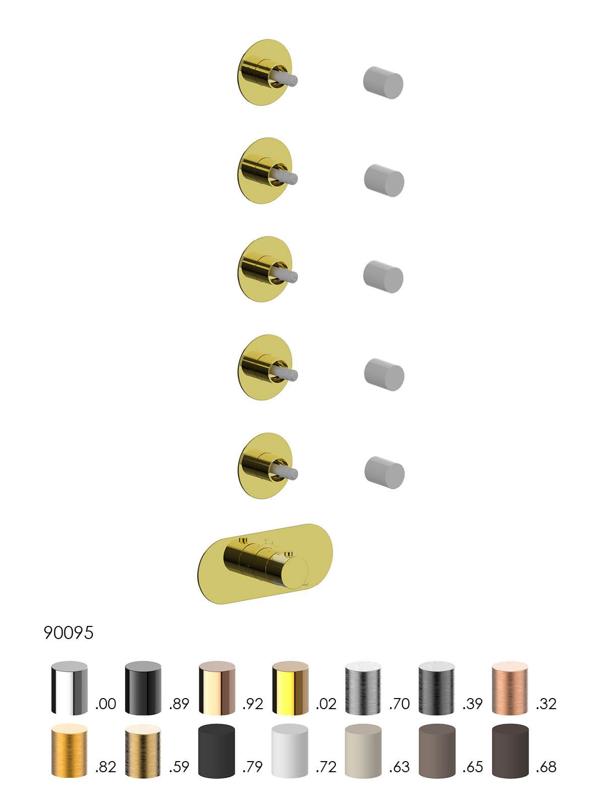 Термостатический смеситель для душа с 6 отверстиями Rubinetterie Frattini отдельная эстетика ARCH-00103351 - Вид №2