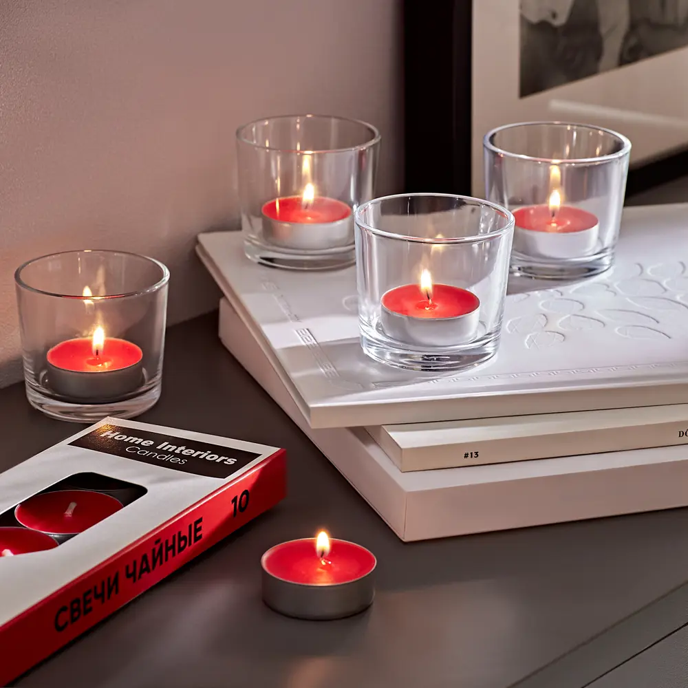 Набор свечей чайных ароматизированных клюква красный 10 шт Santreyd STLM-2193276 - Вид №3