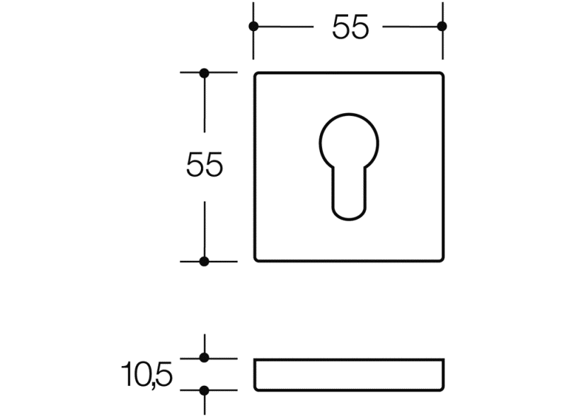 308XAFS Накладка на ключ для противопожарных дверей HEWI Serie 180 | Edelstahl  - Вид №4