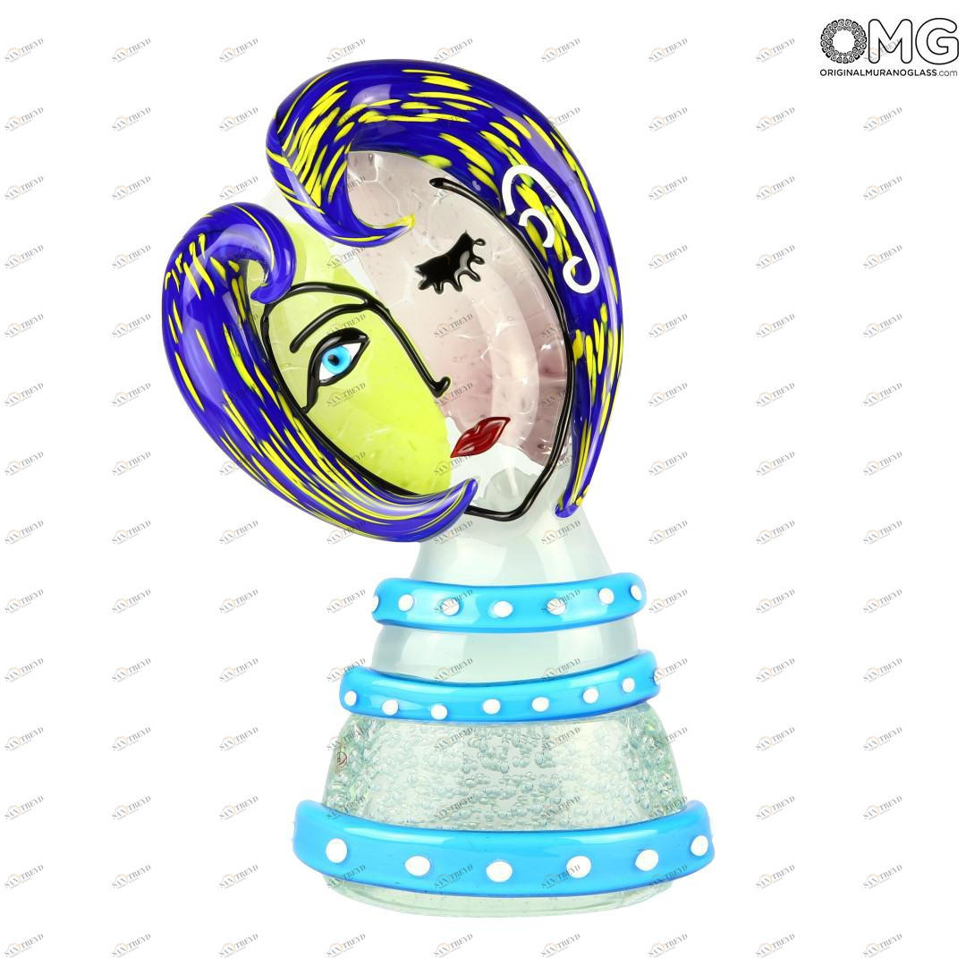 2689 ORIGINALMURANOGLASS Скульптура Принцесса Виолетт - по мотивам Пикассо - Pop Art - Original Murano Glass OMG 30 см PICASSO
