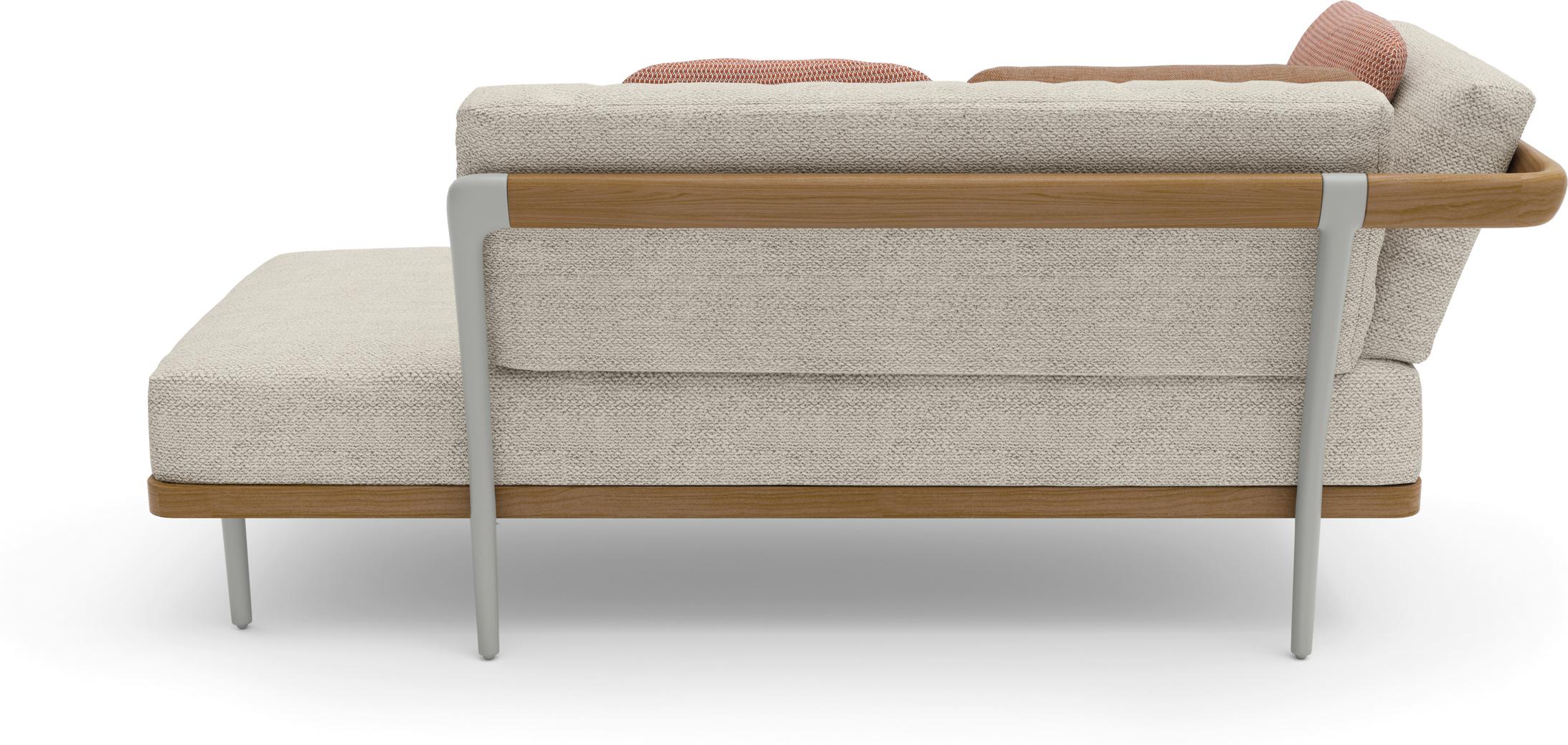 MNST273 Левое угловое двойное крайнее сиденье кремень teak Manutti Flex - Вид №1