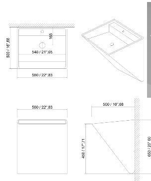 46676 Подвесная раковина настенная овальная Dimasi  белая  - Вид №1