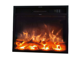 Стальная и стеклянная электрическая каминная вставка с дистанционным управлением