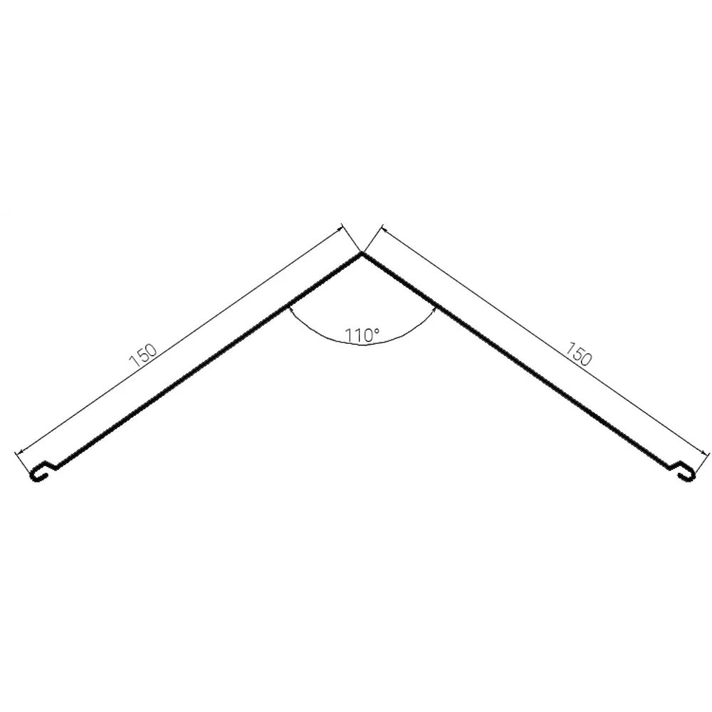 Конек 150x150x2000 мм 0.4 мм оцинкованный ВЕГА STLM-2024809 - Вид №1