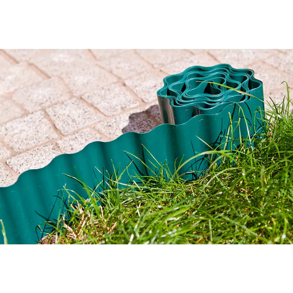 Лента бордюрная Verto 15см х 9м пластик зеленый STLM-2093032 - Вид №1