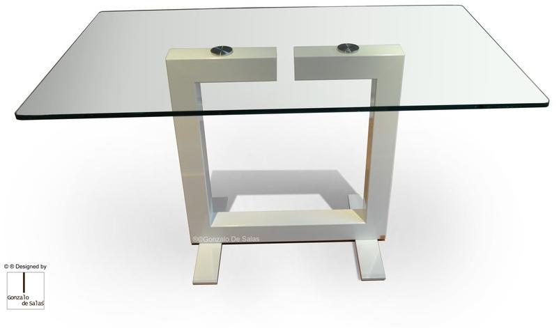 Gonzalo De Salas Прямоугольный обеденный стол из железа и стекла Isis sun-id-1424926 - Вид №1