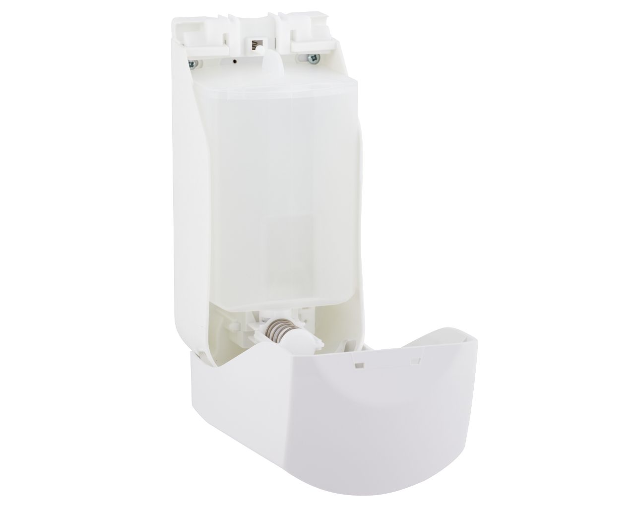 DTN101 Дозатор жидкого мыла TOP MAXI, емкость 800 мл, АБС-пластик, белый, синее окно Merida  - Вид №2