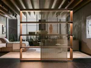 Molteni & C. Деревянный книжный шкаф с открытыми разделениями и подсветкой Ava