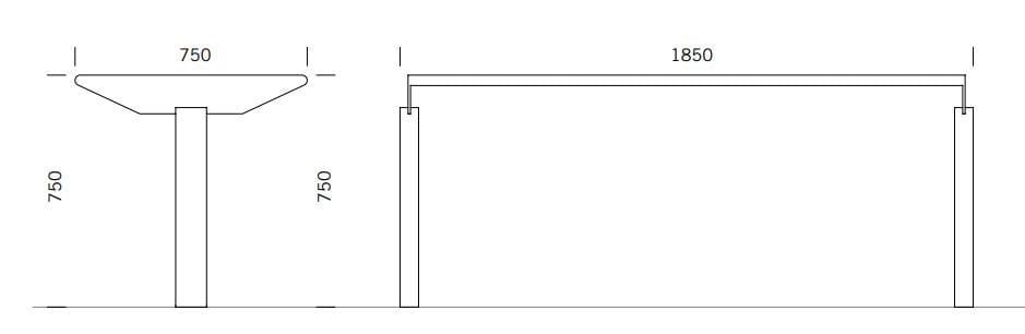 Прямоугольный стол из нержавеющей стали BENKERT BANKE Siardo ARCH-00115316 - Вид №1
