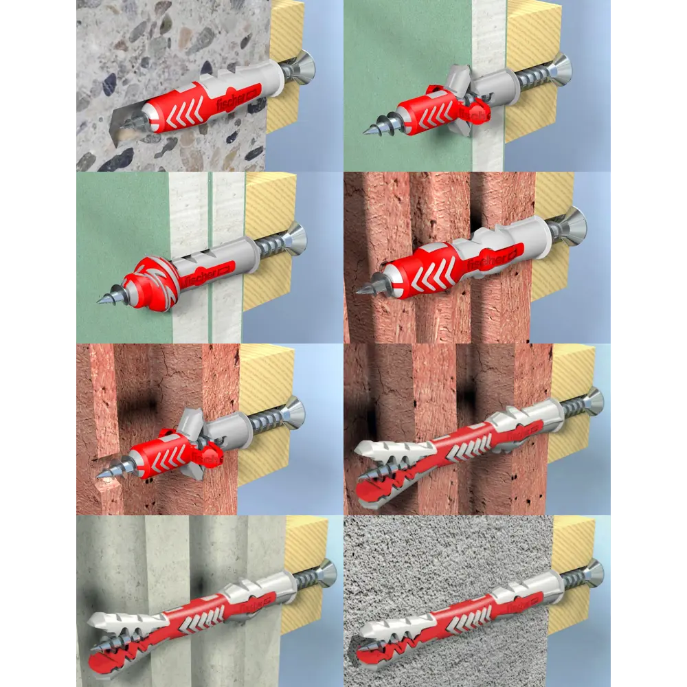 Дюбель для полнотелых материалов Duopower 8x40 мм прямой крюк цвет серый/красный 4 шт FISCHER STLM-2141802 - Вид №5