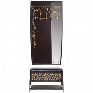 15011,14079 Настенная прихожая Терра Каштан с зеркалом BOGACHO