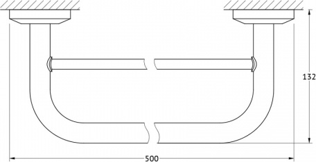 036 Держатель полотенец 50 см двойной STA FBS Standard - Вид №1