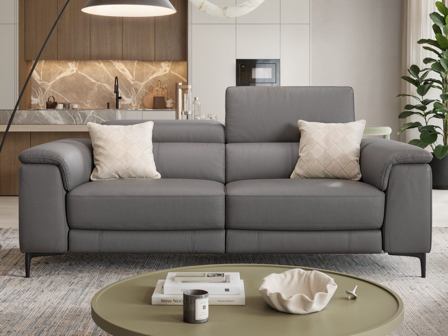 3-местный кожаный диван Sofanella Marino ARCH-00142115 - Вид №6