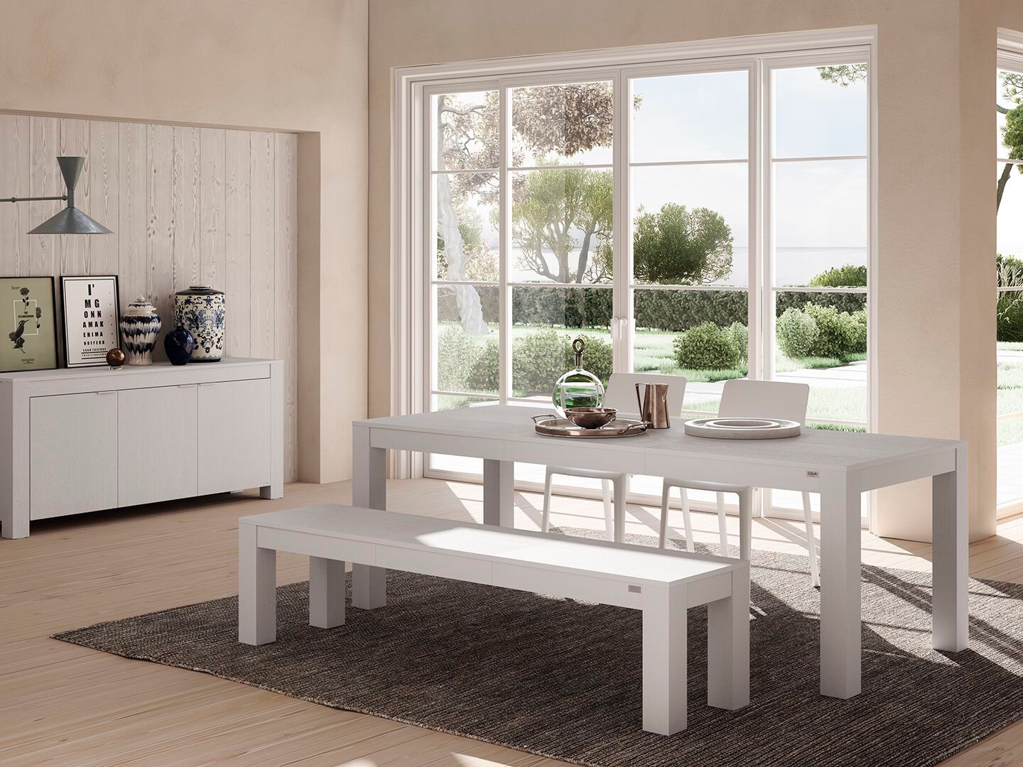 Выдвижная скамья из белого ясеня Mobili Fiver Rachele ARCH-00059237 - Вид №5