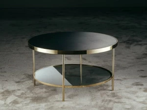 GIOPAGANI Круглый журнальный столик из дерева и стекла Fleurs du mal