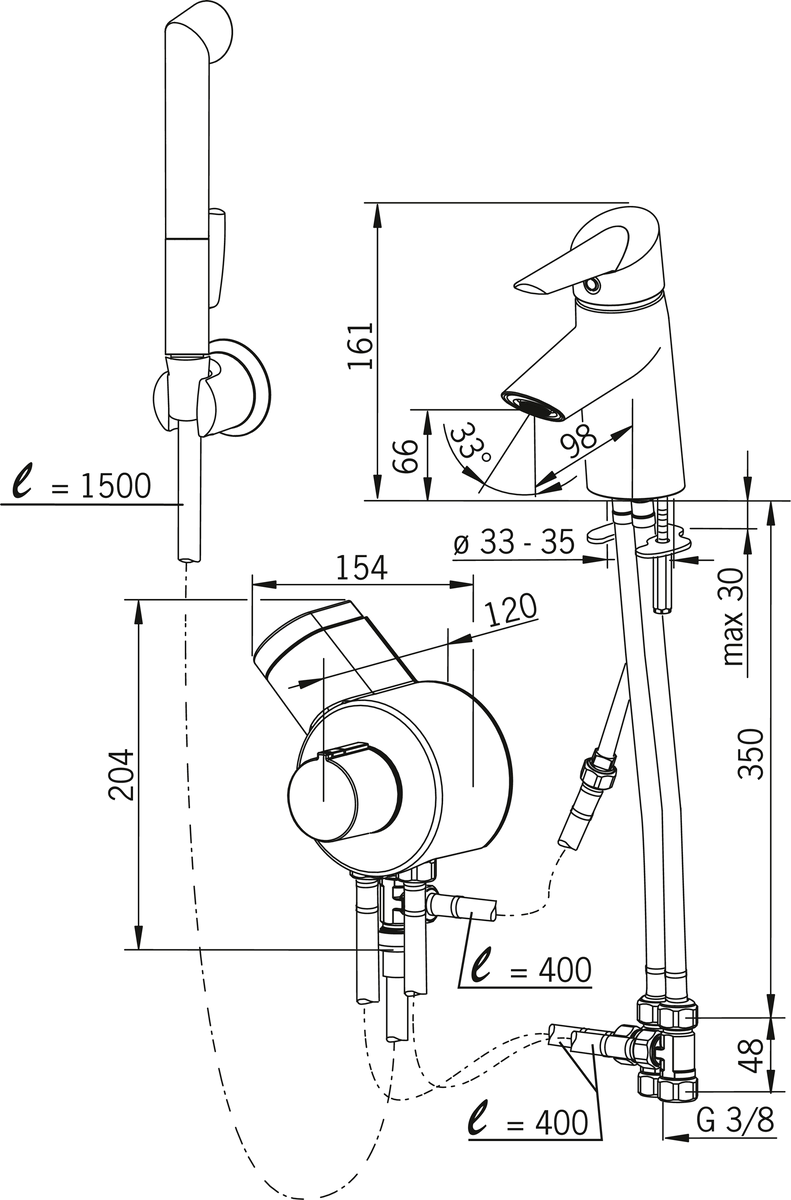 Oras 2713F Смеситель для умывальника, 3 V 2713F Optima Хром  - Вид №4
