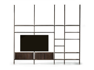 Стеклянный книжный шкаф с креплением пол-потолок