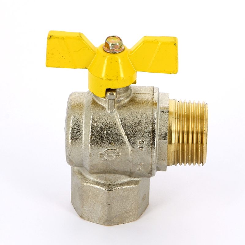 Кран шаровой для газа НВ угловой FUTURGAS бабочка F.I.V. 1" FIV 6921R106