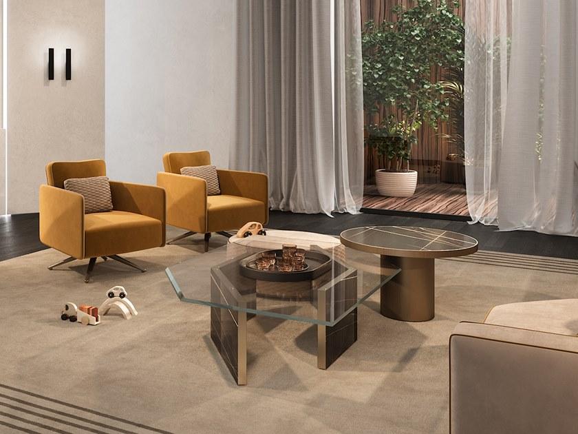 Reflex Журнальный столик из стекла шестиугольной формы Cubitum sun-id-1424122 - Вид №2