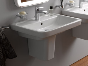 Керамическая прямоугольная подвесная раковина