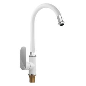 GFmark - Смеситель кухонный, шаровый, боковой, комбинированный, с белой эмалью, код: 5254