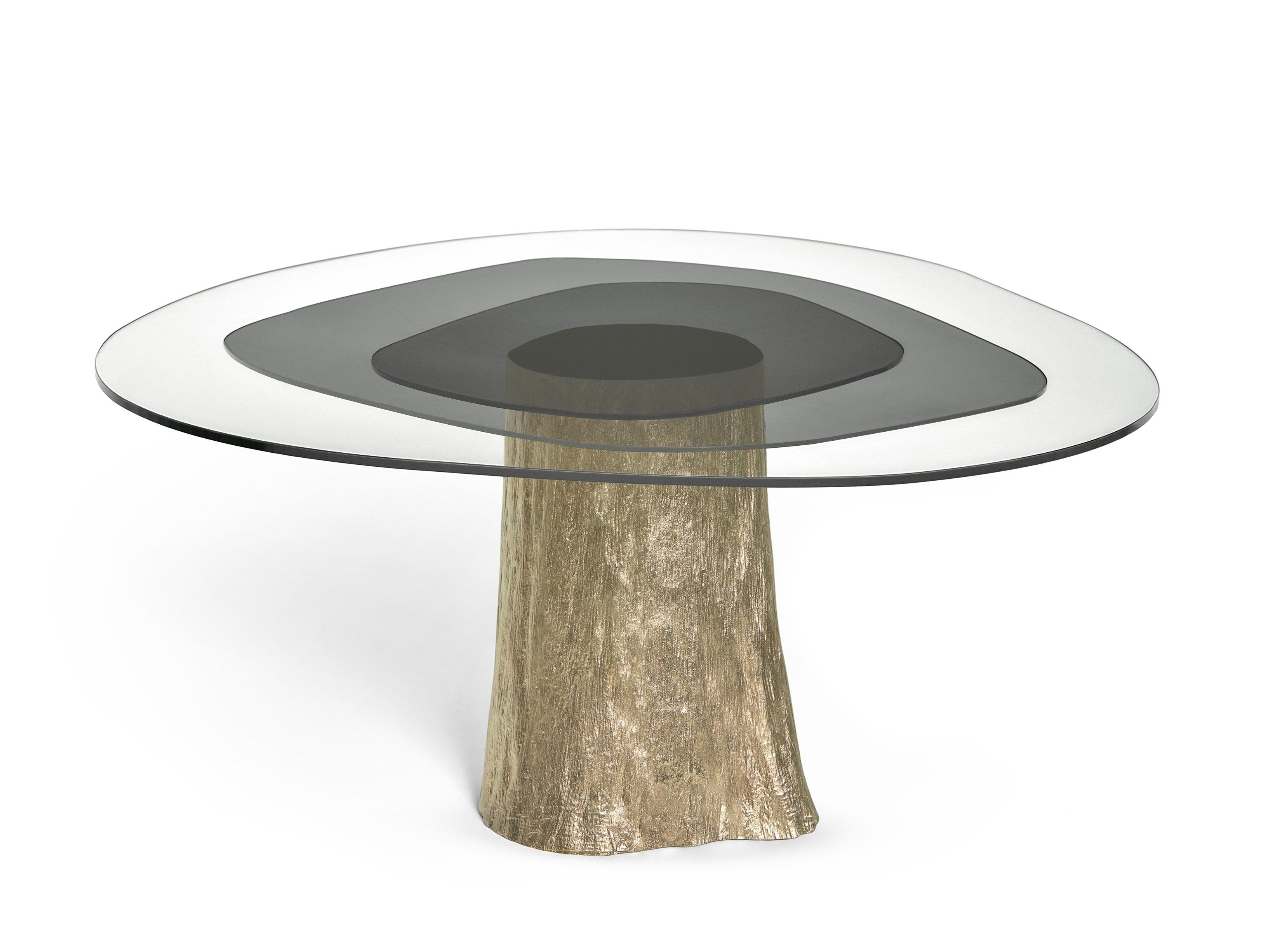 Круглый обеденный стол из латуни и стекла Ginger & Jagger Земля на Землю ARCH-00070771