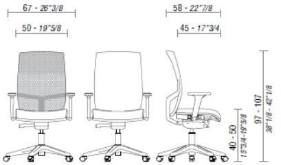 ESTEL GROUP Офисный стул из ткани с подлокотниками Easy b sun-id-1385629 - Вид №5