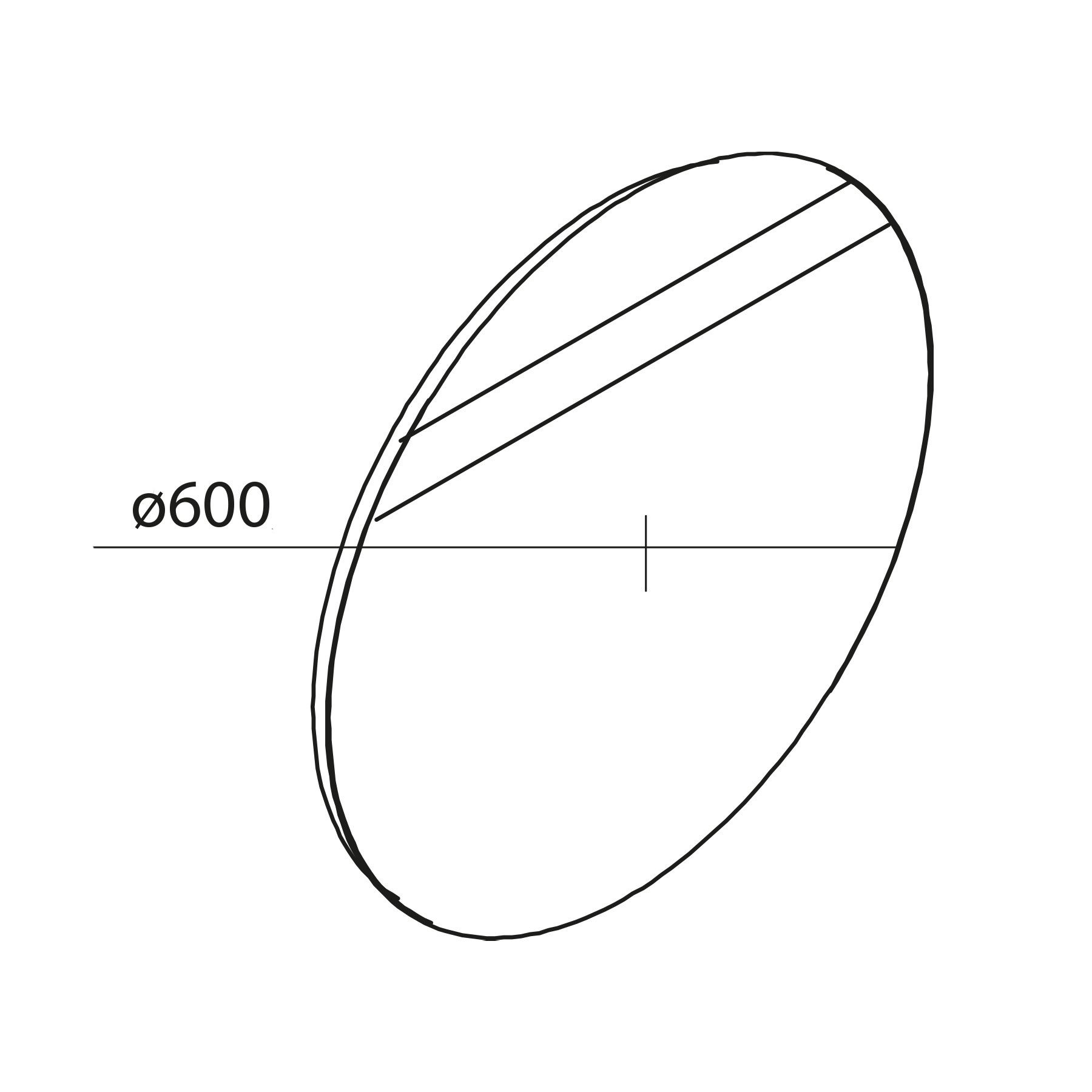 23408 SALGAR Зеркало ROUND 600 круглое с пескоструйной лентой LED свет (4,1 Вт) IP44 d 600 мм - Вид №1