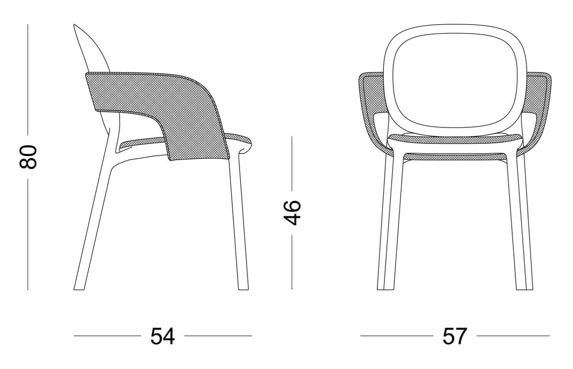 Тканевый стул с подлокотниками и встроенной подушкой S-CAB Hug ARCH-00072922 - Вид №18