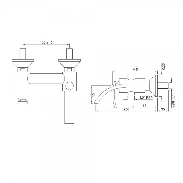 SIG-BLM-41119 Смеситель для ванны и душа Artize Signac Матовый черный  - Вид №1