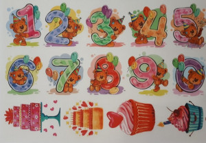 081 Водорастворимые картинки 21.6x14 см "Цифры ко дню рождения" Выдумщики