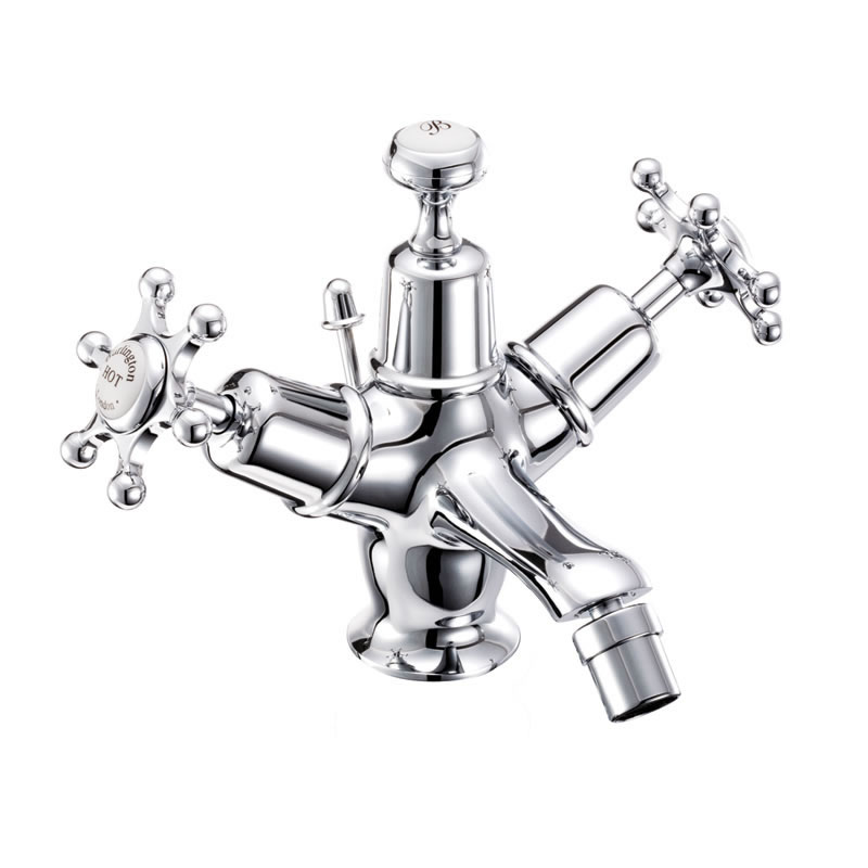 Burlington Смеситель для биде Birkenhead с выдвижным сливом с акцентом Медичи BI13 MED 