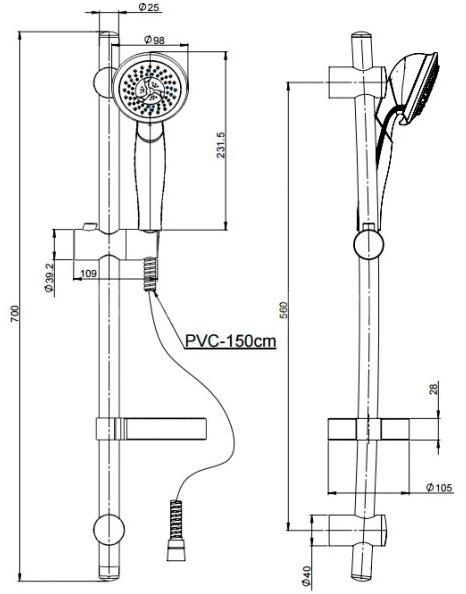 Paini Emilia 50CR124/P15 душевой гарнитур - Вид №1