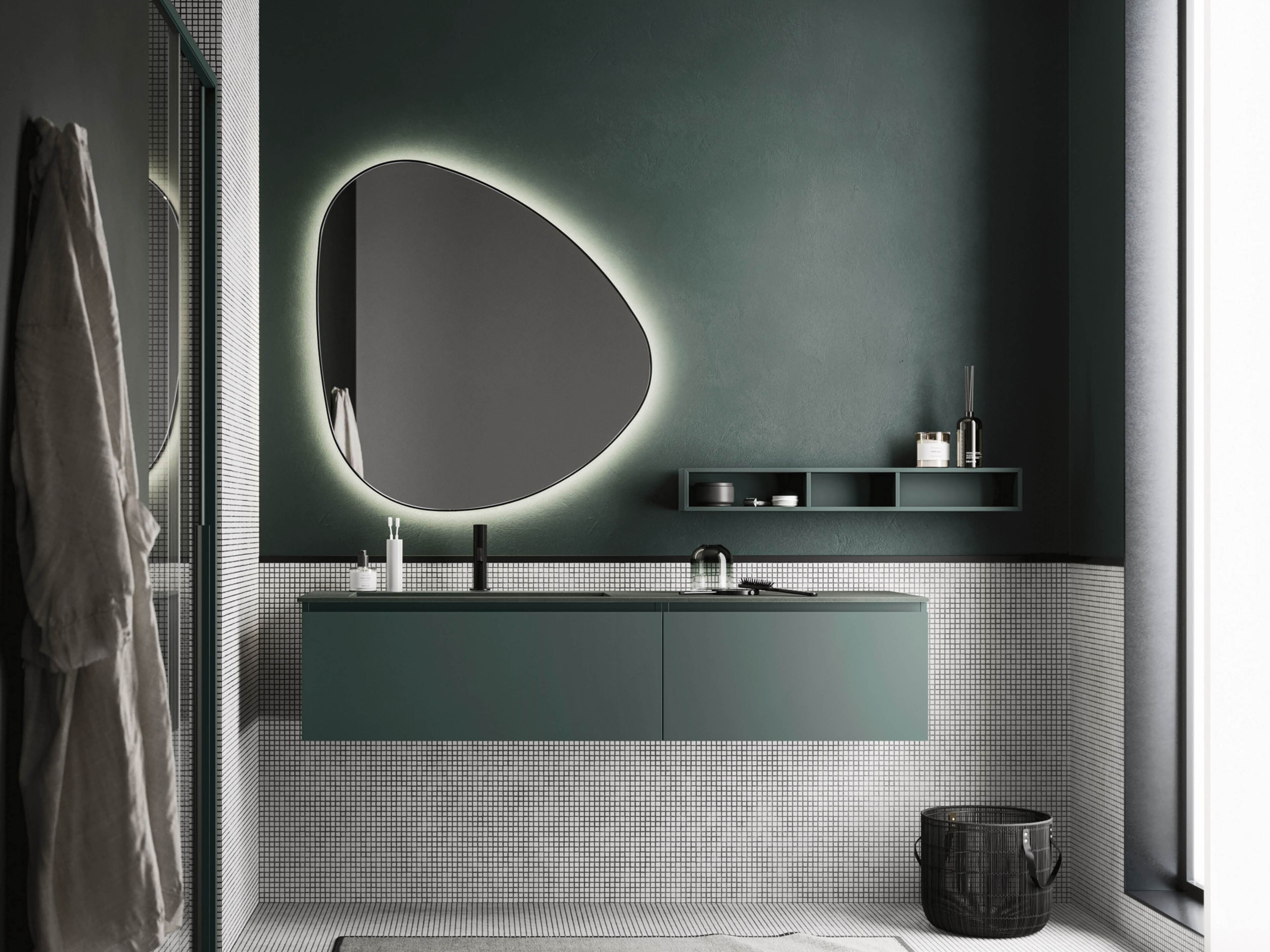 Подвесной шкаф для умывальника со встроенной раковиной Arbi Arredobagno HO.ME PLUS 45° C 21 ARCH-00148868