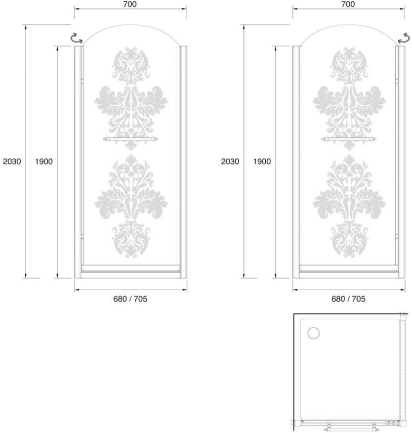 Gentry Home Душевая кабина угловая стеклянная Arcadia sun-id-1430036 - Вид №5