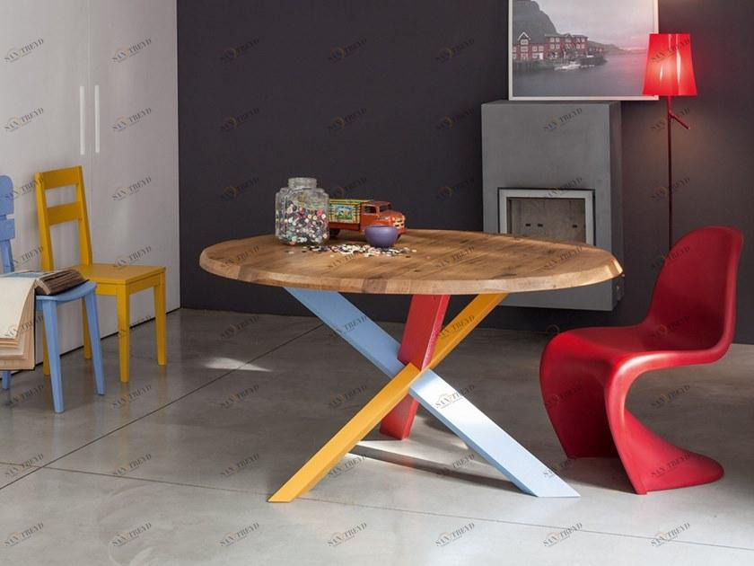 Devina Nais Круглый обеденный стол из массива дерева sun-id-1516396