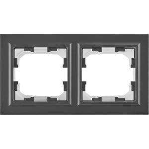 Рамка для розеток IEK Brite 2 поста IP44 графит матовый 87761348
