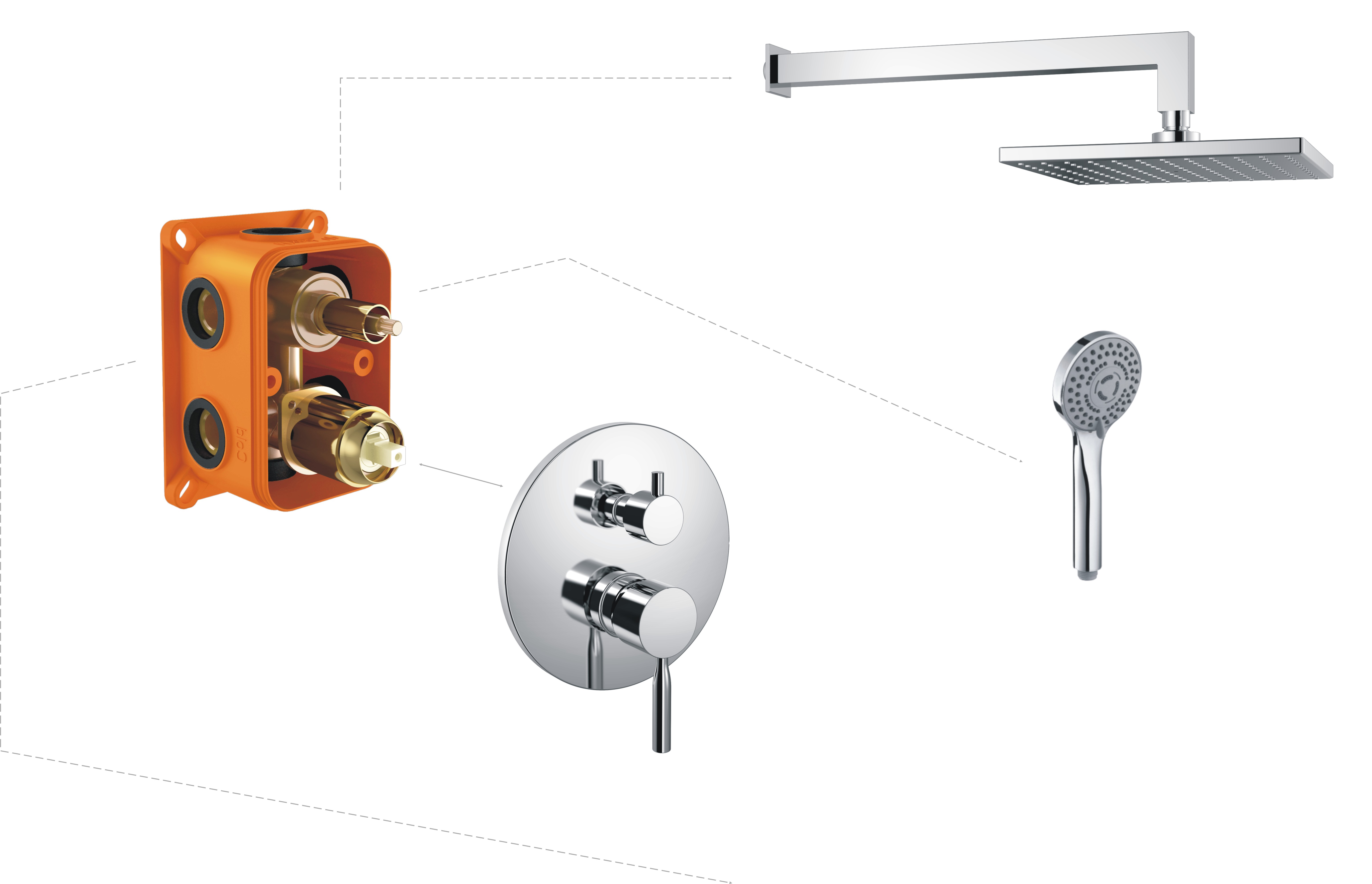 HB81088-3 Встраиваемая душевая система , хром Haiba  - Вид №1