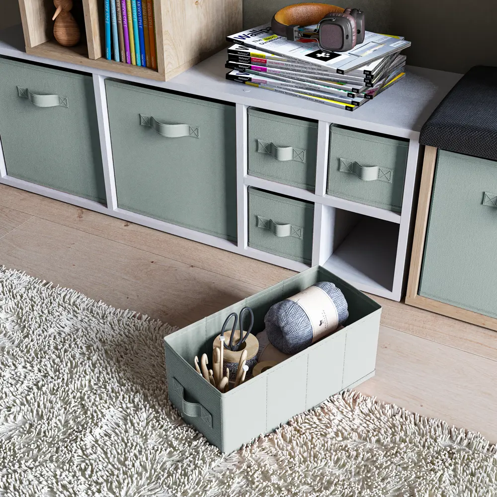 Короб Spaceo KUB 15x15x31 см 6.9 л полипропилен цвет тёмно-зеленый STLM-2201133 - Вид №6