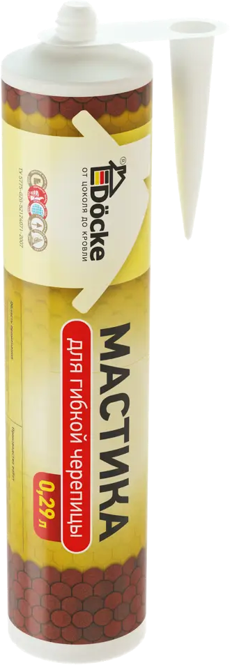 Битумная мастика DÖCKE для герметизации гибкой черепицы 290 мл 82349746