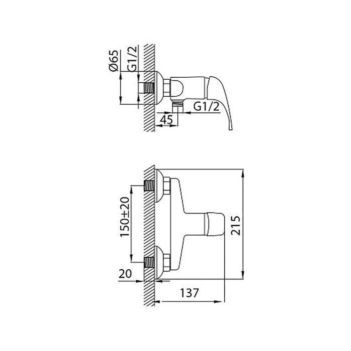 DA1SBNAM03 Milardo Davis Смеситель для душа Россия  - Вид №3