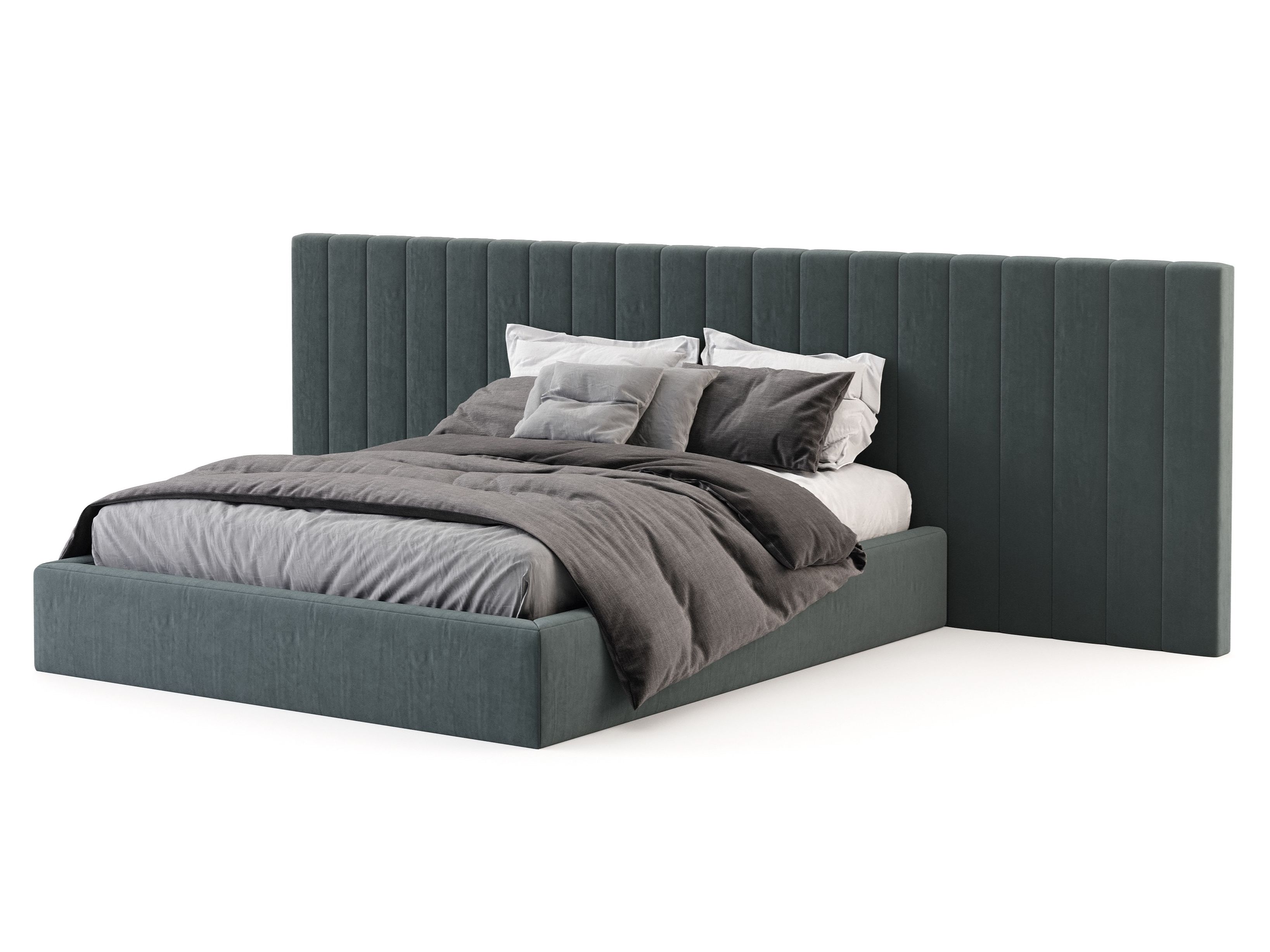 Двуспальная кровать из искусственной кожи с мягким изголовьем Stylish Club Милан ARCH-00078798