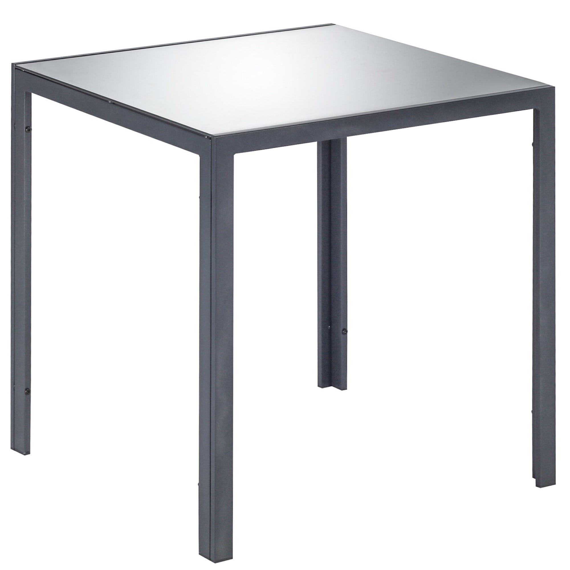 81956312 Стол садовый 70x70 см, сталь/стекло, цвет серебристый Santreyd 