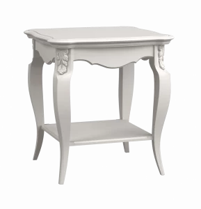 Приставной столик квадратный с полкой состаренная слоновая кость 60 см Aletan-Provence АЛЕТАН ALETAN - PROVENCE 177788 Белый