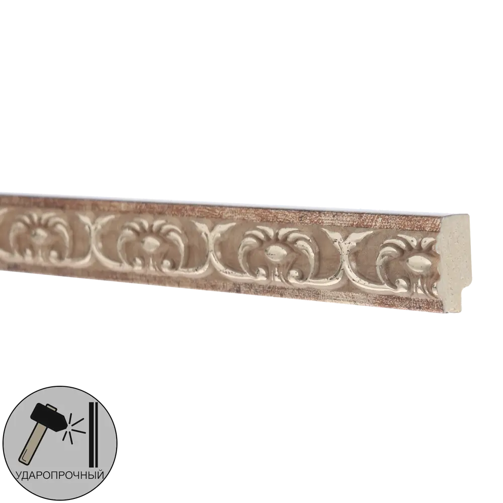 Молдинг настенный полистирол Decomaster 158-127 золотой 10x18x2000 мм STLM-2166911